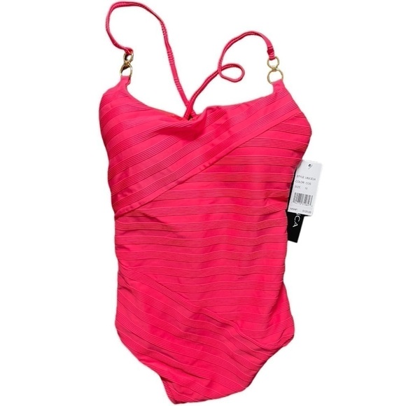 New! La Blanca Linea Costa Cross Back One Piece Swimsuit - Picture 5 of 9